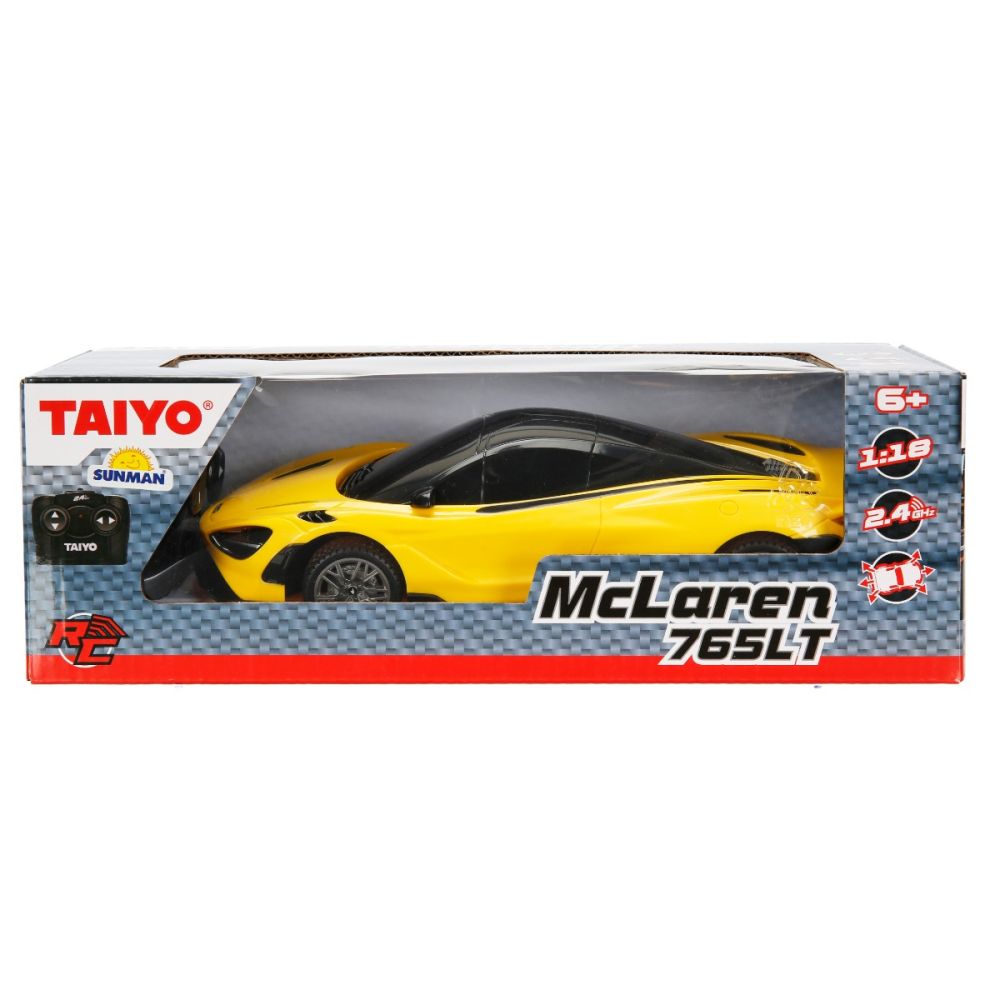 Количка с дистанционно, Taiyo, McLaren 765LT, Жълта