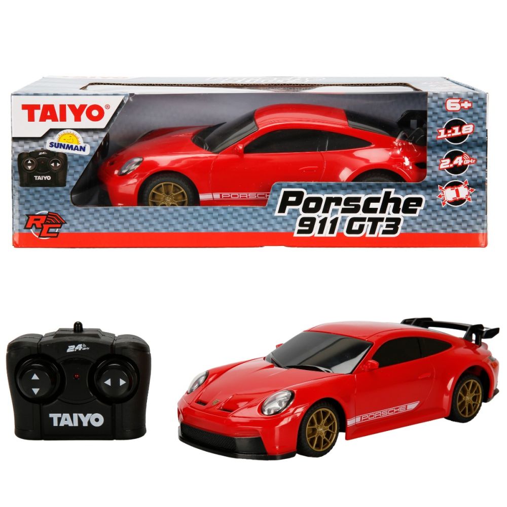 Количка с дистанционно, Taiyo, Porsche 911 GT3, Червена