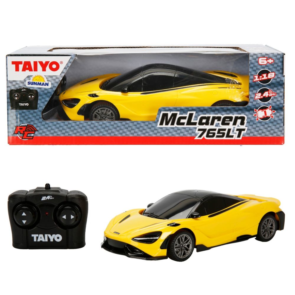 Количка с дистанционно, Taiyo, McLaren 765LT, Жълта