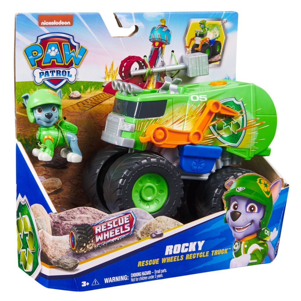 Превозно средство с фигурка Rocky, Paw Patrol, Rescue Wheels Recycle Truck, 6069331
