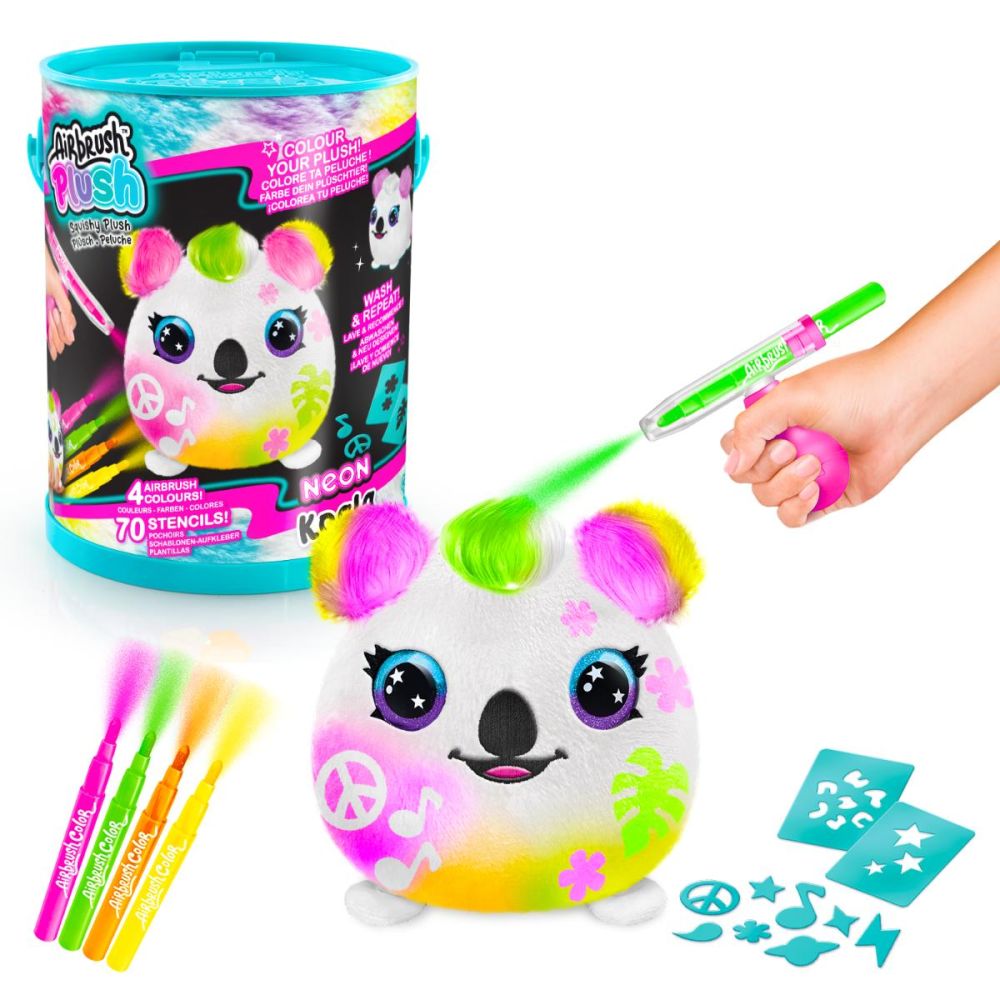 Плюшена играчка за оцветяване, Airbrush Plush, Neon, Коала, S2