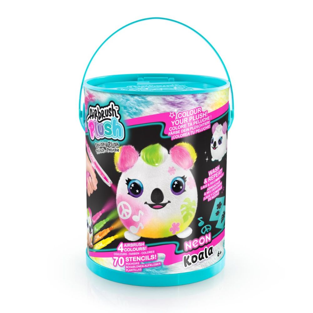 Плюшена играчка за оцветяване, Airbrush Plush, Neon, Коала, S2