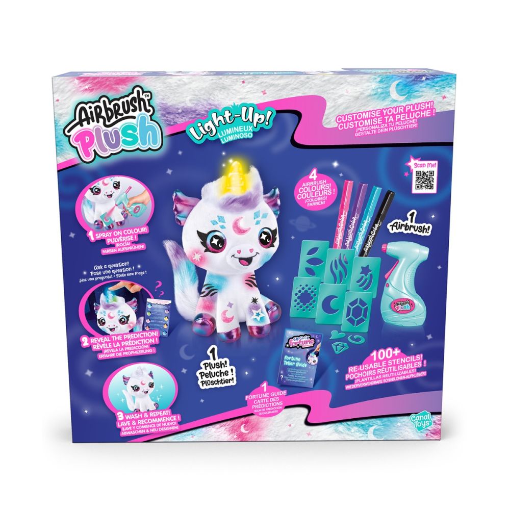 Плюшена играчка за оцветяване, Airbrush Plush, Light Up Cosmic Unicorn