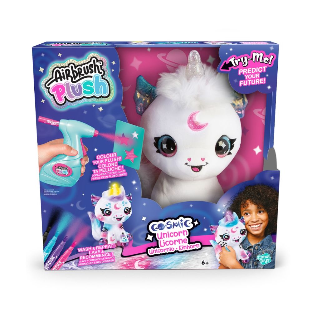 Плюшена играчка за оцветяване, Airbrush Plush, Light Up Cosmic Unicorn