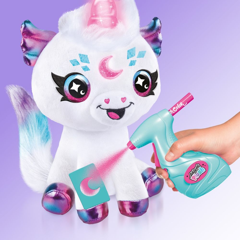 Плюшена играчка за оцветяване, Airbrush Plush, Light Up Cosmic Unicorn