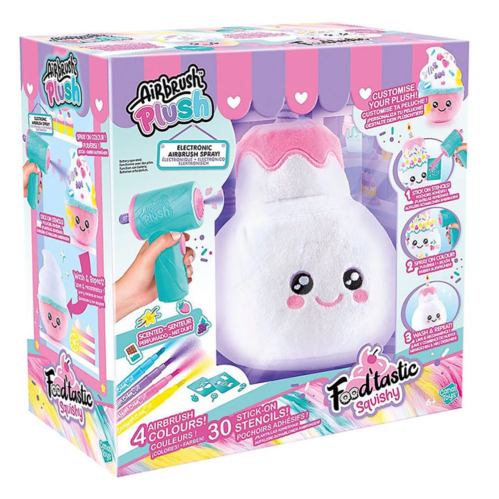 Плюшена играчка за оцветяване, Airbrush Plush, Food'tastic Squishy