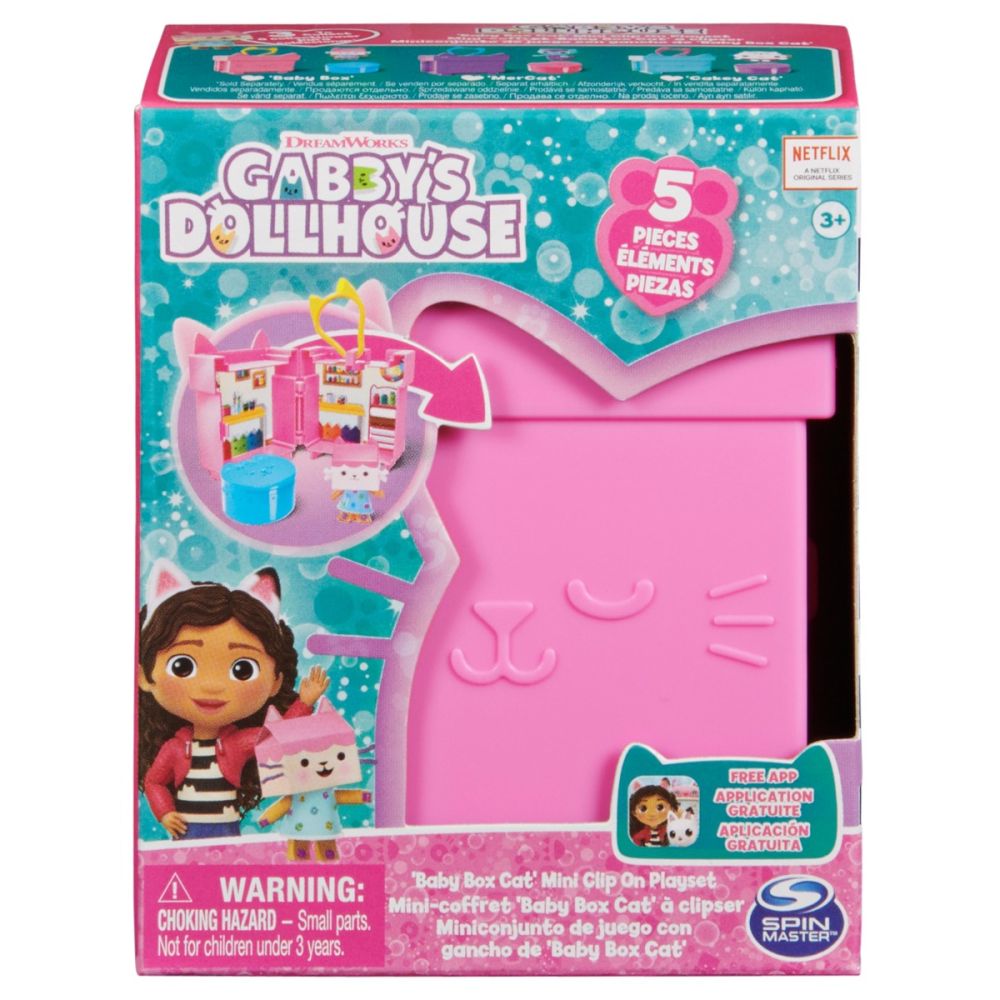 Комплект за игра Мини къщичка ключодържател, Baby Box с 5 части, Gabby's Dollhouse, 20140105