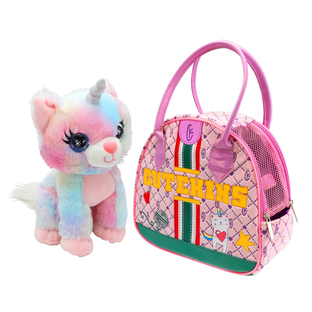Плюшена играчка в чанта, Cutekins, Коте еднорог