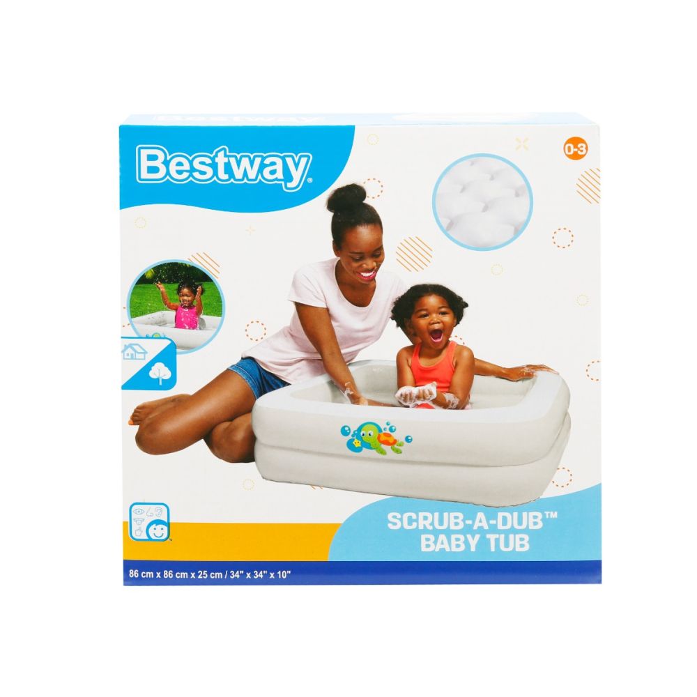 Квадратен надуваем басейн, 2 ринга, Bestway, 86 x 86 x 25 см