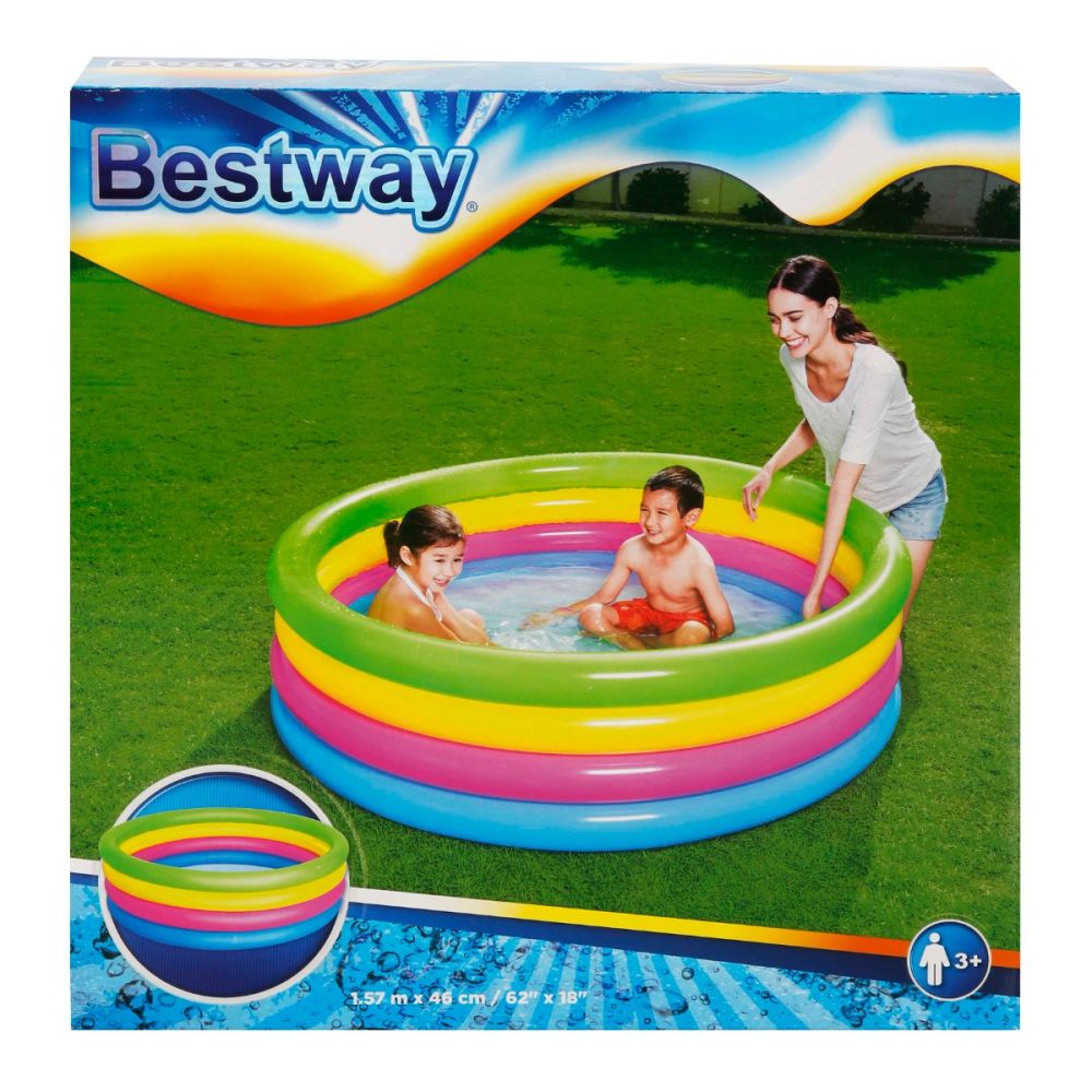 Кръгъл надуваем басейн, 4 ринга, Bestway, 157 х 46 см