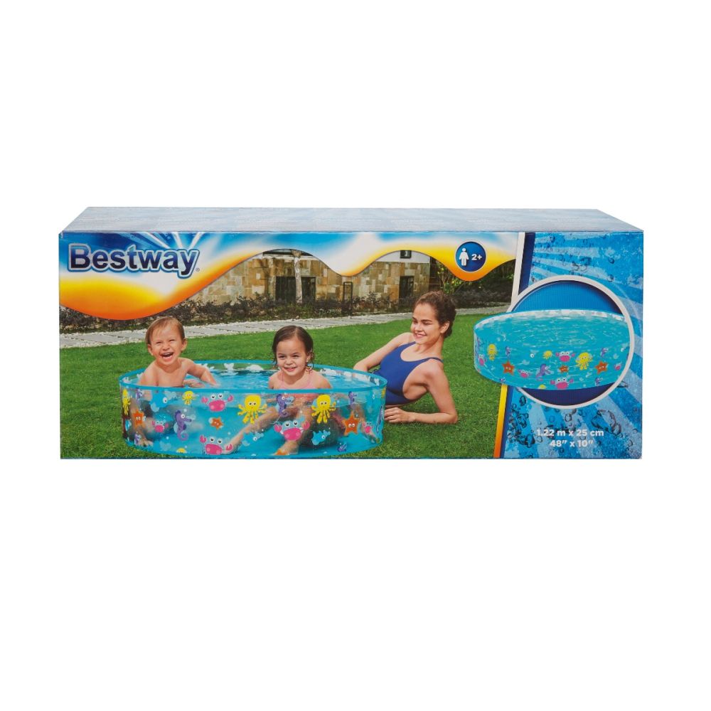 Кръгъл надуваем басейн, Bestway, Океански модел, 122 х 25 см