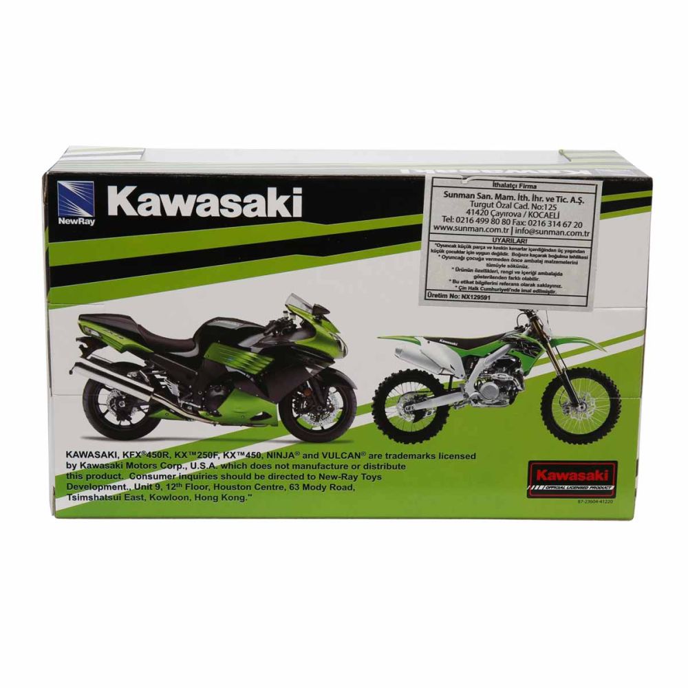 Метален мотоциклет, New Ray, Kawasaki KX450F 2019, 1:12