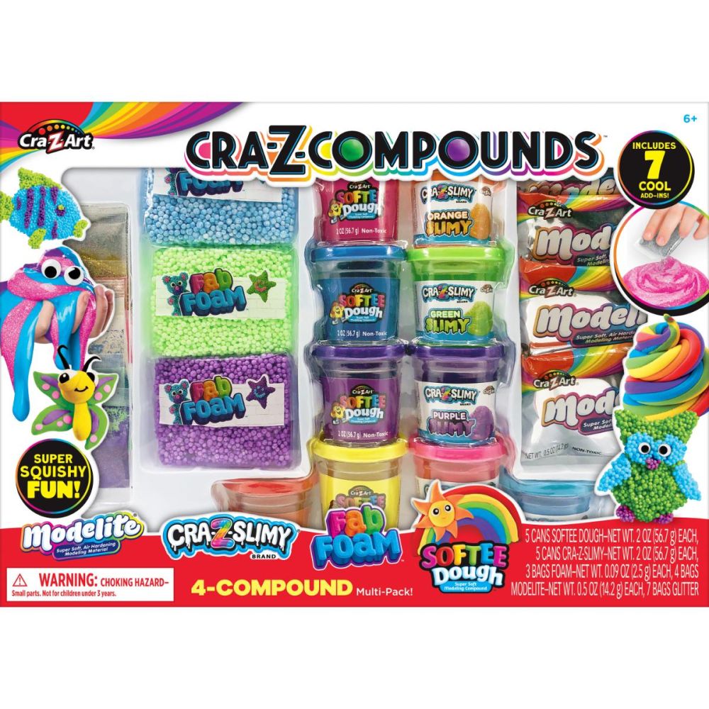 Комплект за създаване на слайм с брокат, Cra-Z-Art, Cra-Z Compounds, 7 Ads-in Cool
