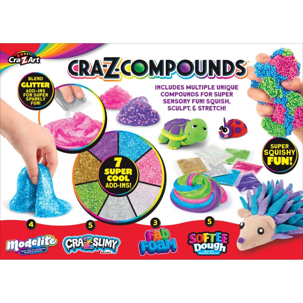 Комплект за създаване на слайм с брокат, Cra-Z-Art, Cra-Z Compounds, 7 Ads-in Cool