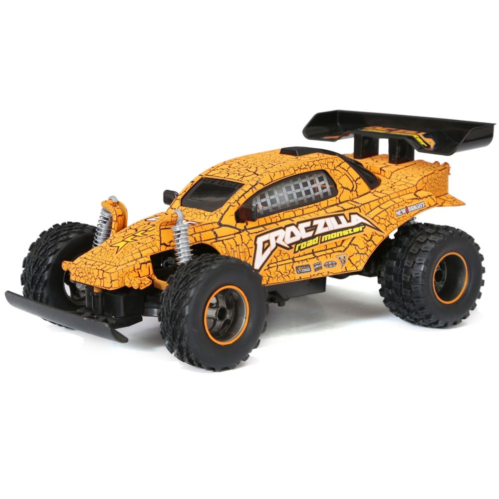 Количка с дистанционно, New Bright, Monster, CrocZilla, 1:16, Оранжева