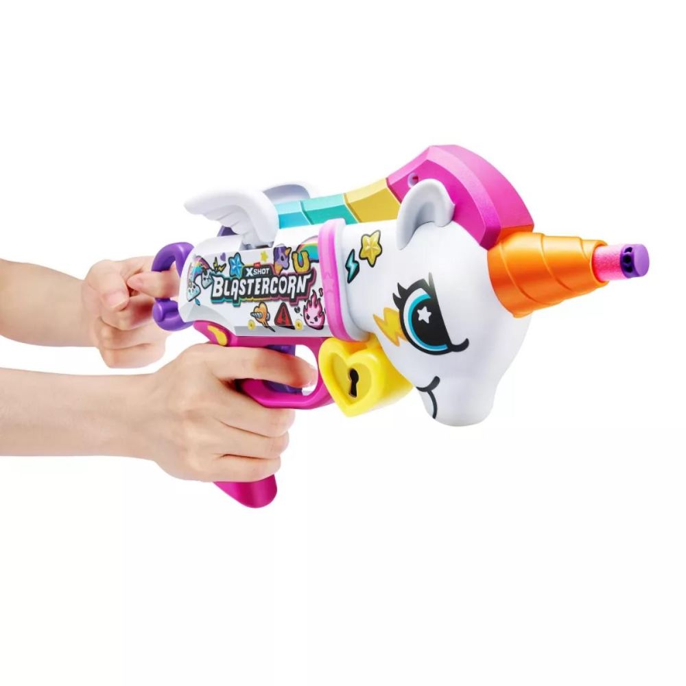 Играчка оръжие с 16 дунапренени стрелички, X-Shot, Blastercorn