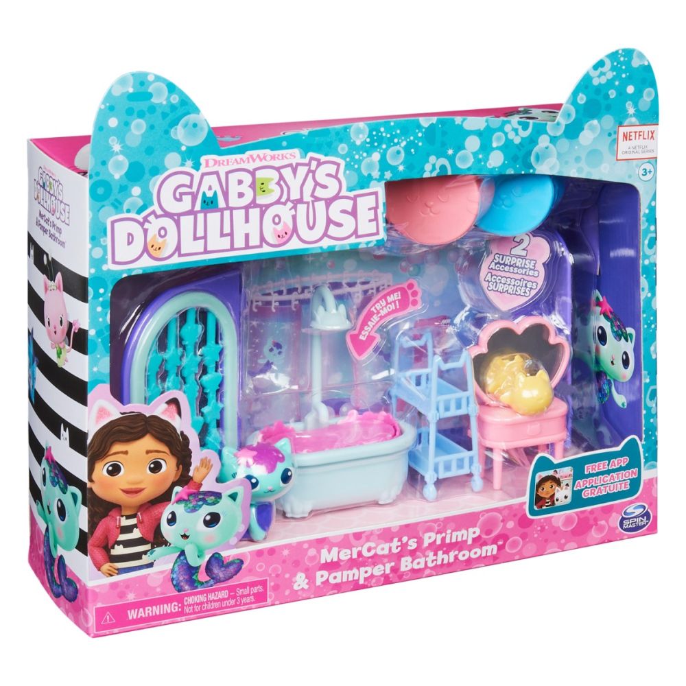 Комплект за игра, Баня с аксесоари, Gabbys Dollhouse