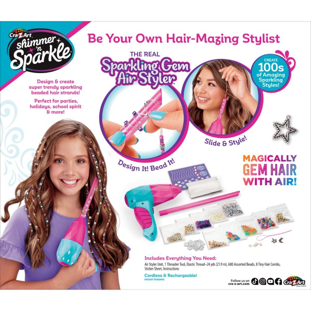 Комплект аксесоари за коса, Cra-Z-Art, Sparkling Gem Air Styler