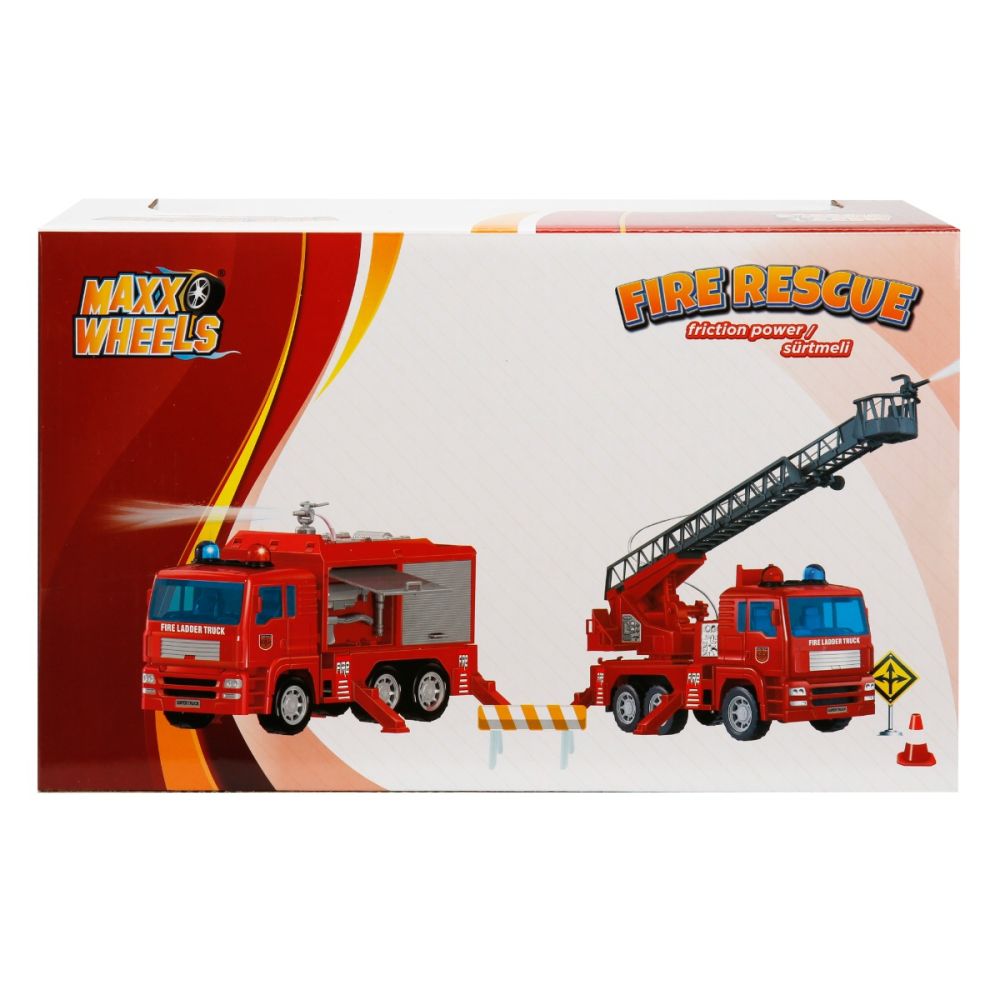 Пожарникарски камион със стълба, Maxx Wheels, 24 см