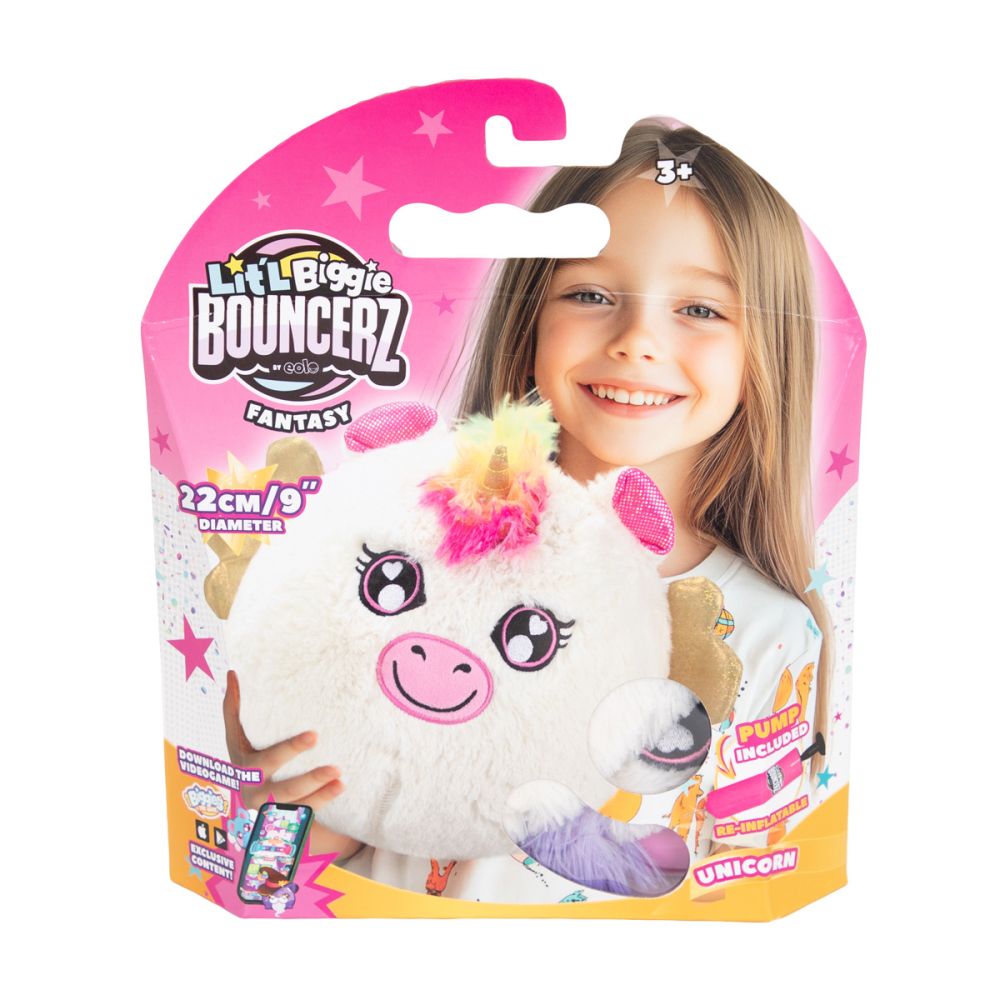 Надуваема плюшена играчка, Little Biggie, Bouncerz, Еднорог