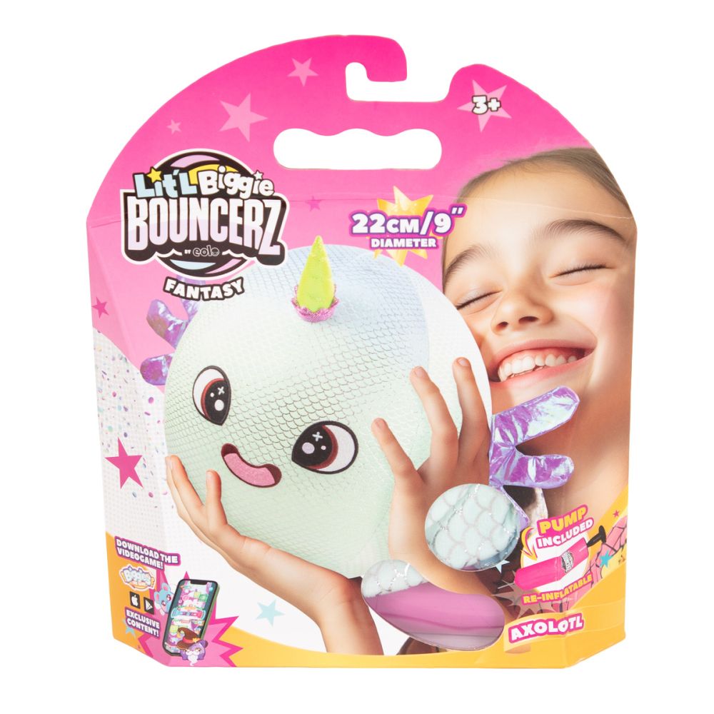 Надуваема плюшена играчка, Little Biggie, Bouncerz, Аксолотъл