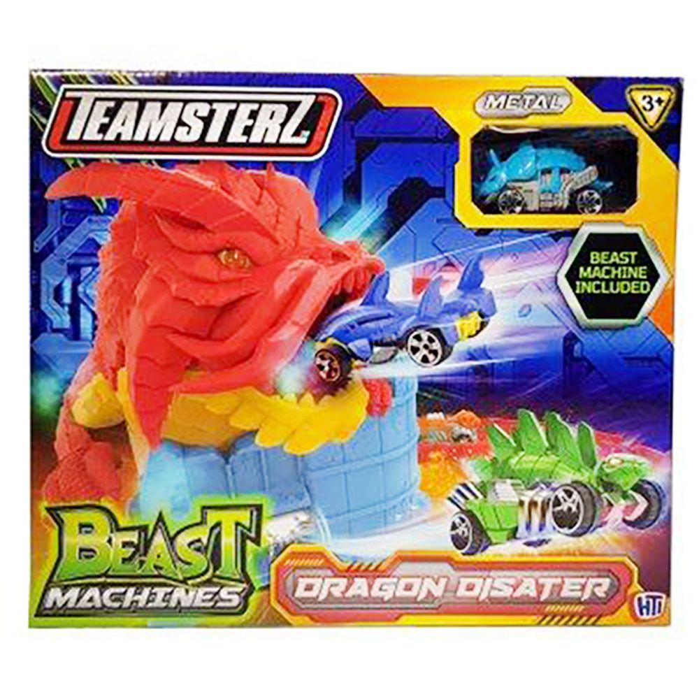 Комплект за игра с количка, Teamsterz Beast Machines Dragon Disater