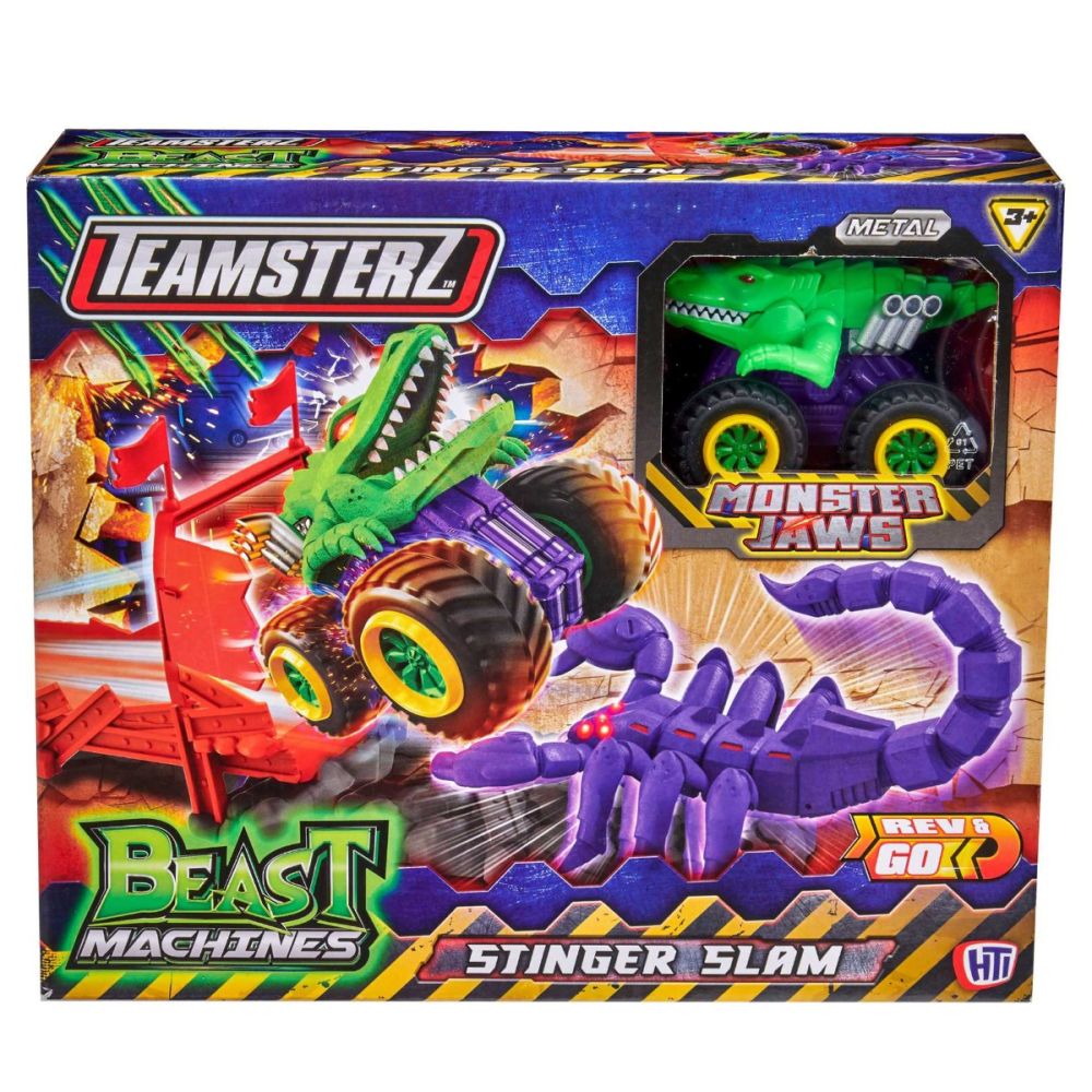Комплект за игра с количка Monster Jaws, Teamsterz Beast Machines Stinger Slam