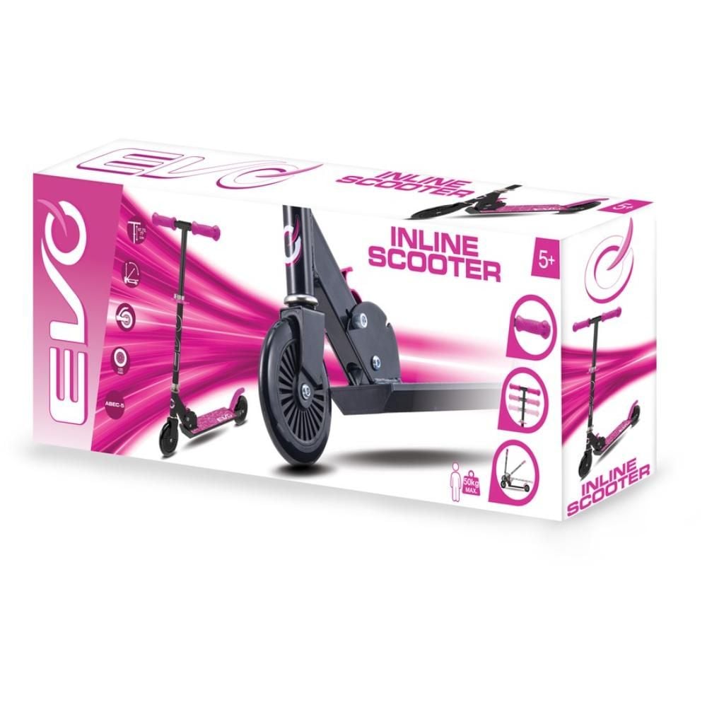 Тротинетка с 2 колела, сгъваема, Evo, Inline Scooter, Розова
