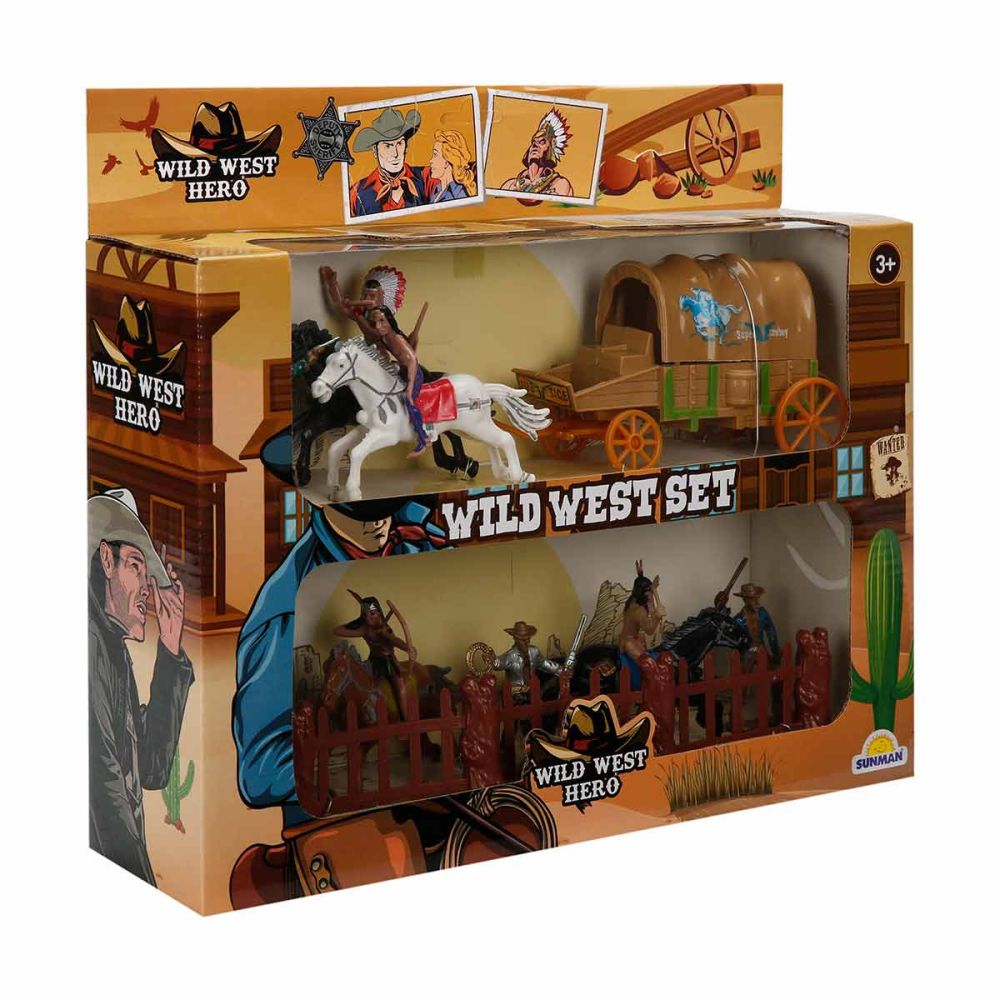 Комплект за игра, Wild West Hero, Каубой и кон с карета