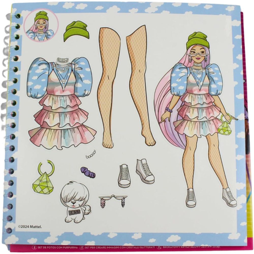 Книжка с акитвности и стикери, Barbie Extra, Outfit Goals, Fashion Stylist Sticker