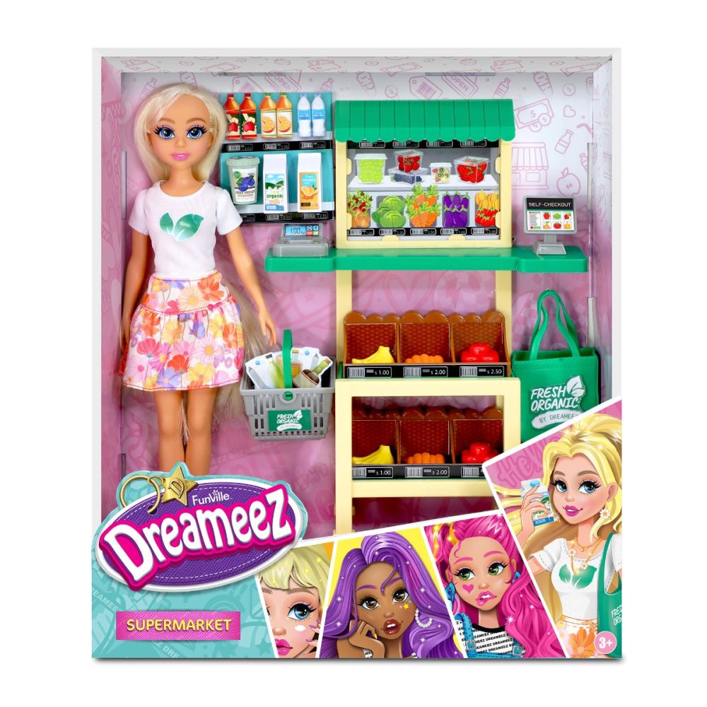 Комплект за игра с кукла, Dreameez Supermarket