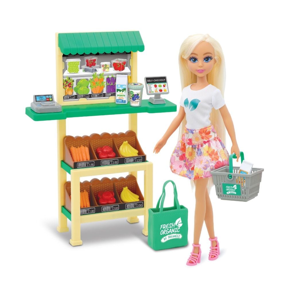Комплект за игра с кукла, Dreameez Supermarket