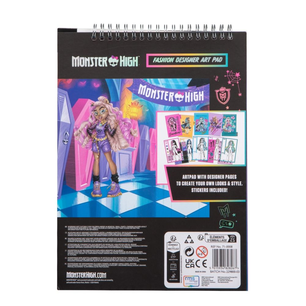 Книжка с активности и шаблони, Monster High, Fashion Designer Art Pad