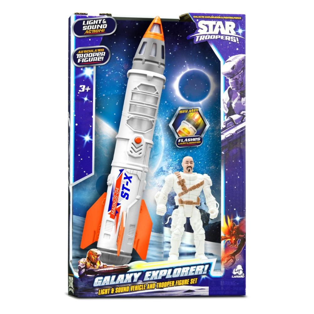 Комплект за игра с ракета и фигурка, Lanard Toys, Star Troopers, Magnus 04 ST-X
