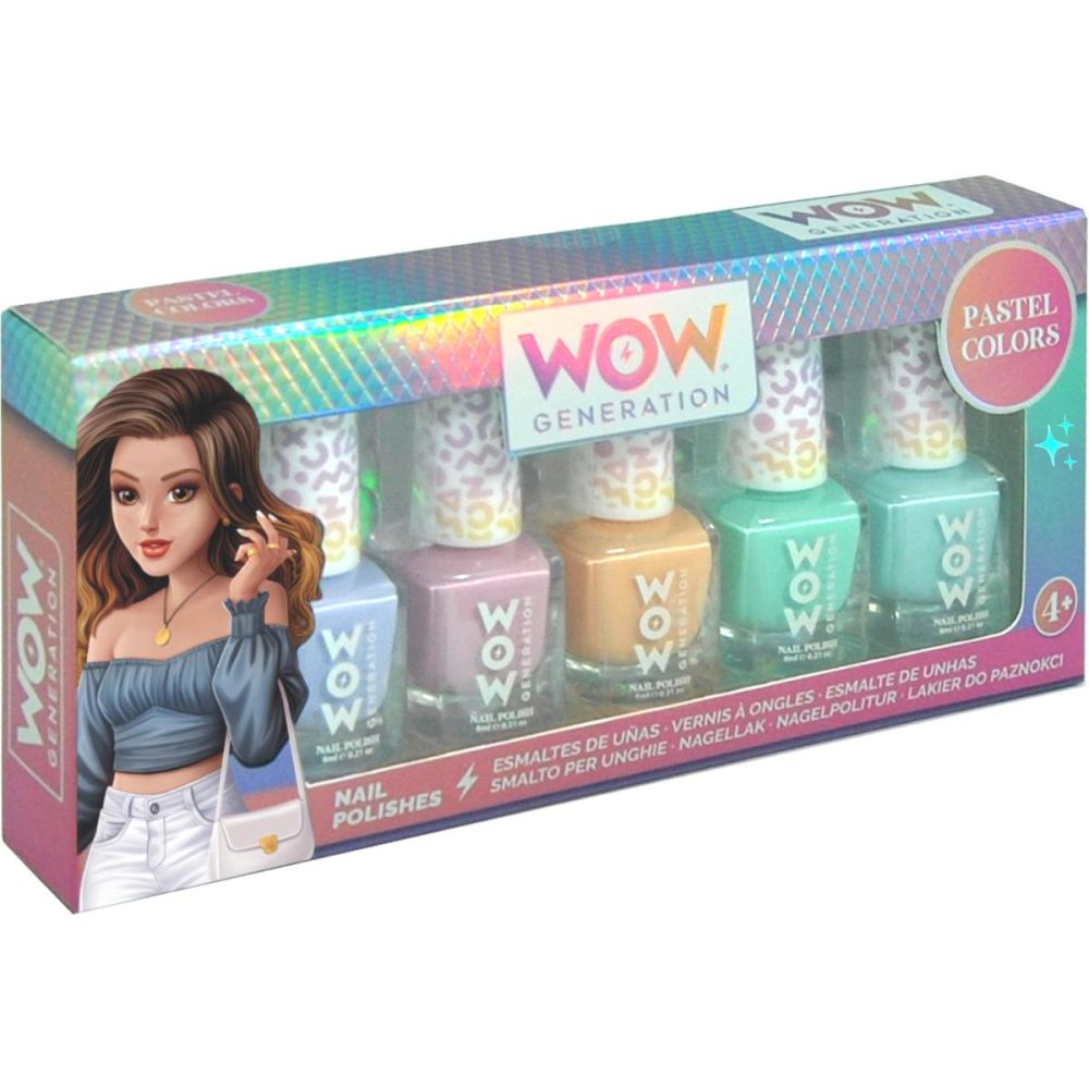 Комплект от 5 лака за нокти в пастелни цветове, Wow Generation, 6 мл