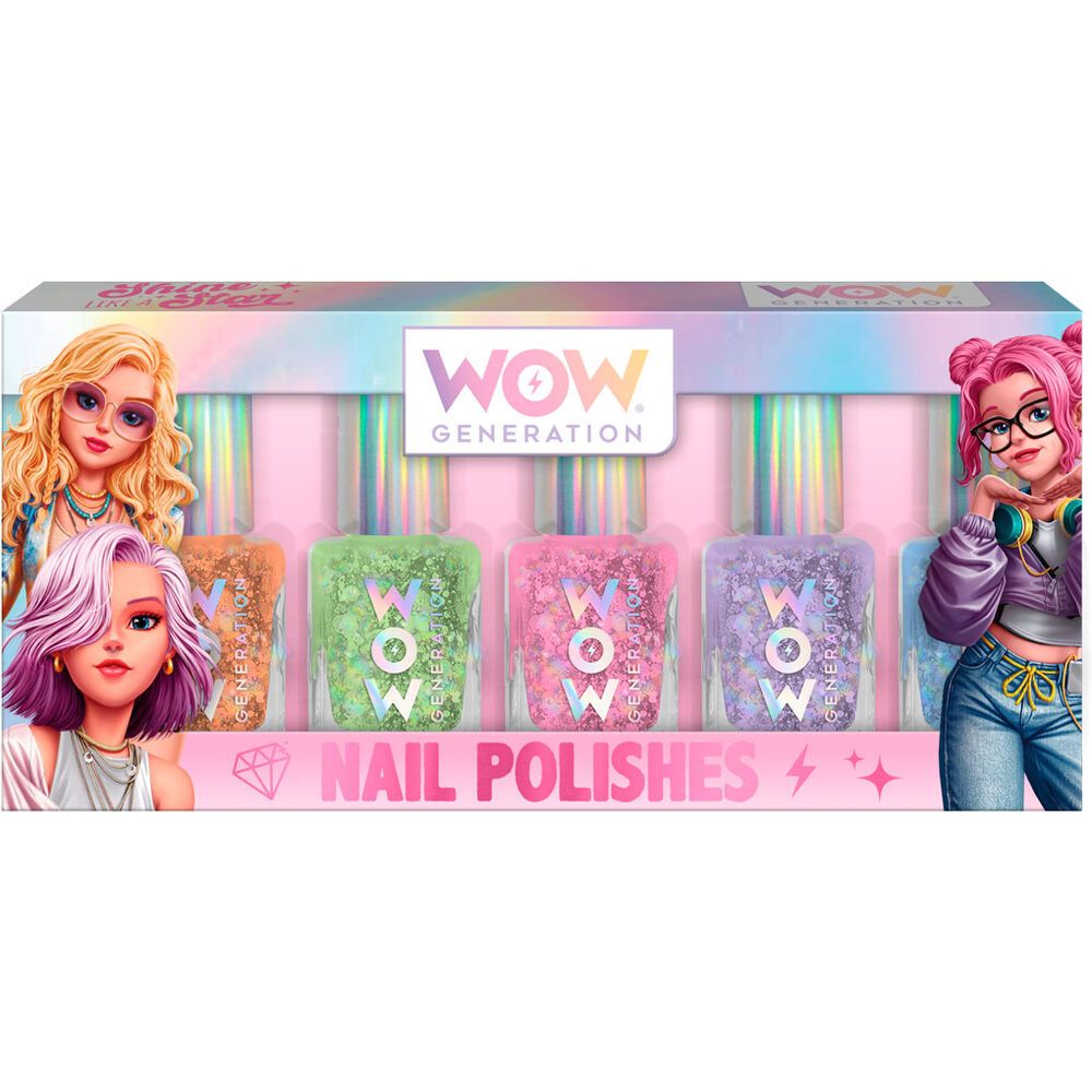 Комплект от 5 лака за нокти с брокат, Wow Generation, Shine like a Star