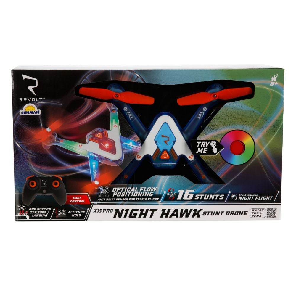 Дрон с дистанционно, Revolt, Night Hawk Stunt, X15 Pro