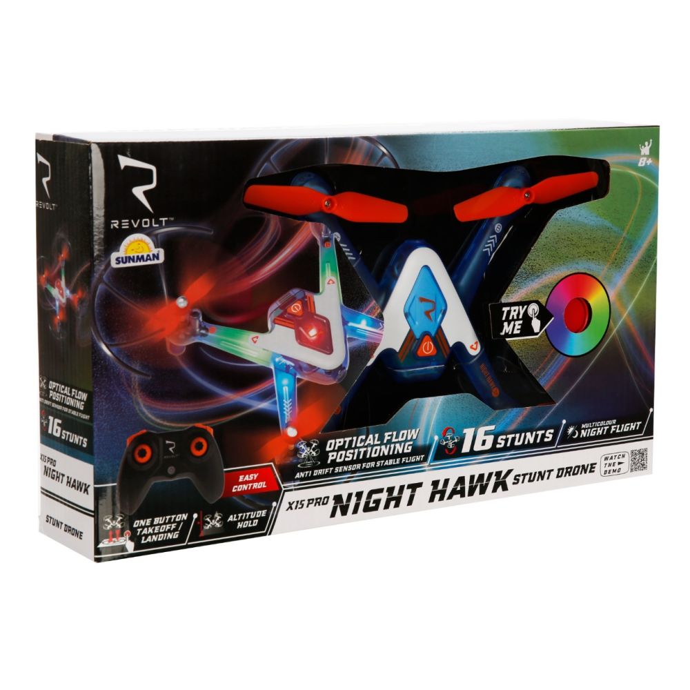 Дрон с дистанционно, Revolt, Night Hawk Stunt, X15 Pro
