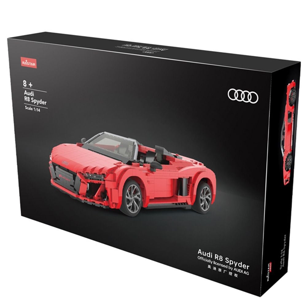 Комплект за сглобяване на количка, Rastar, Audi R8 Spyder, 1:14, 1024 части