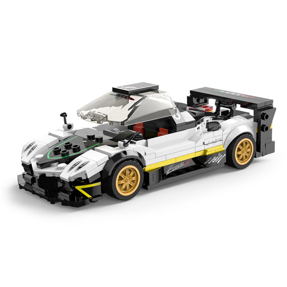 Комплект за сглобяване на количка, Rastar, Pagani Zonda R, Бяла, 1:28, 387 части