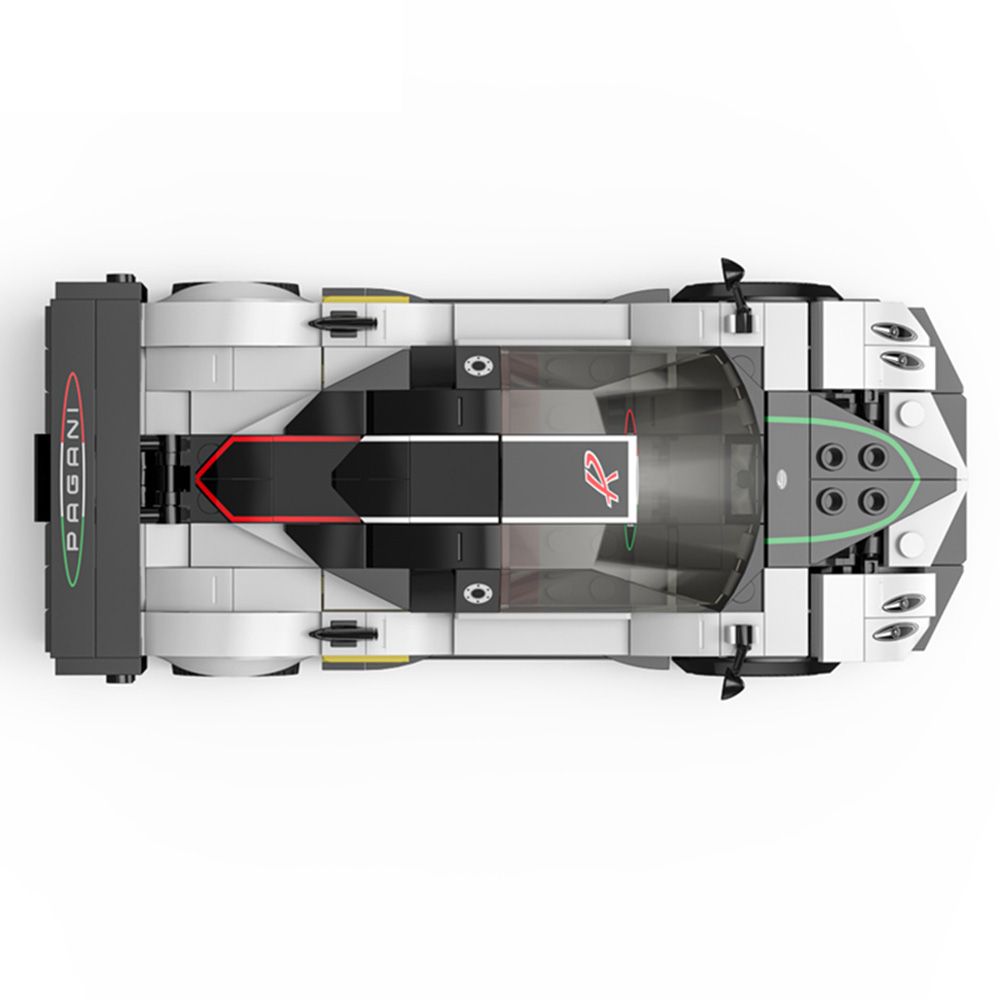 Комплект за сглобяване на количка, Rastar, Pagani Zonda R, Бяла, 1:28, 387 части