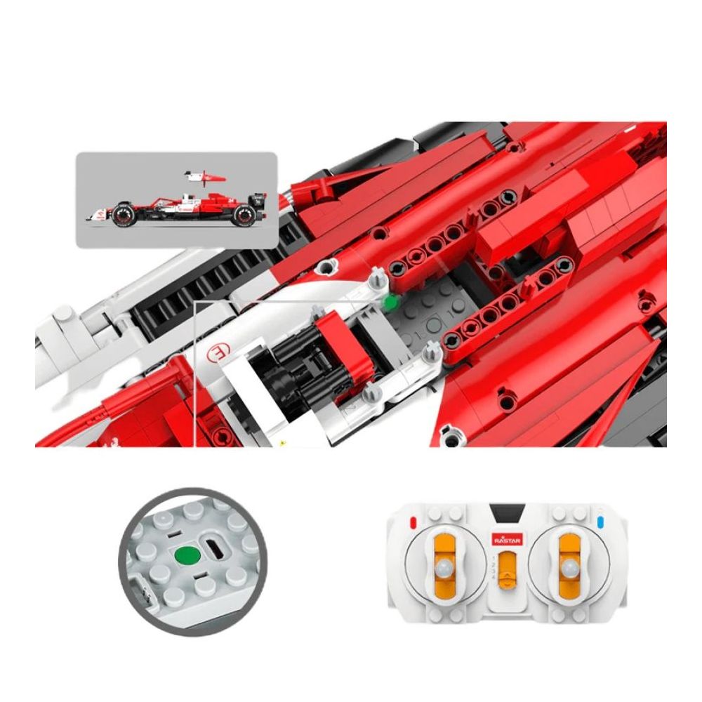 Комплект за сглобяване на количка с дистанционно, Rastar, Alfa Romeo, F1 C42, 1:8, 2261 части