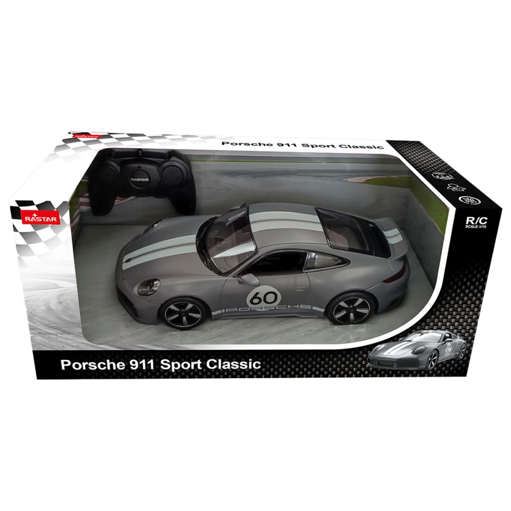 Количка с дистанционно управление, Rastar, Porsche 911 Sport, 1:16, Сива
