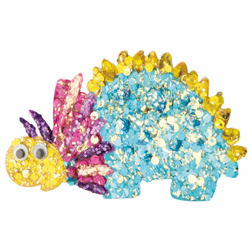 Творчески комплект с брокат Paulinda, Magic Glitter, Cute Dino, 12 x 5 мл