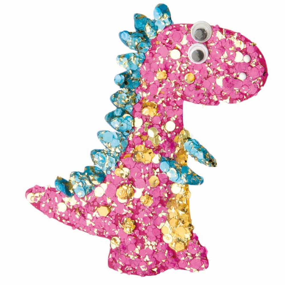 Творчески комплект с брокат Paulinda, Magic Glitter, Cute Dino, 12 x 5 мл