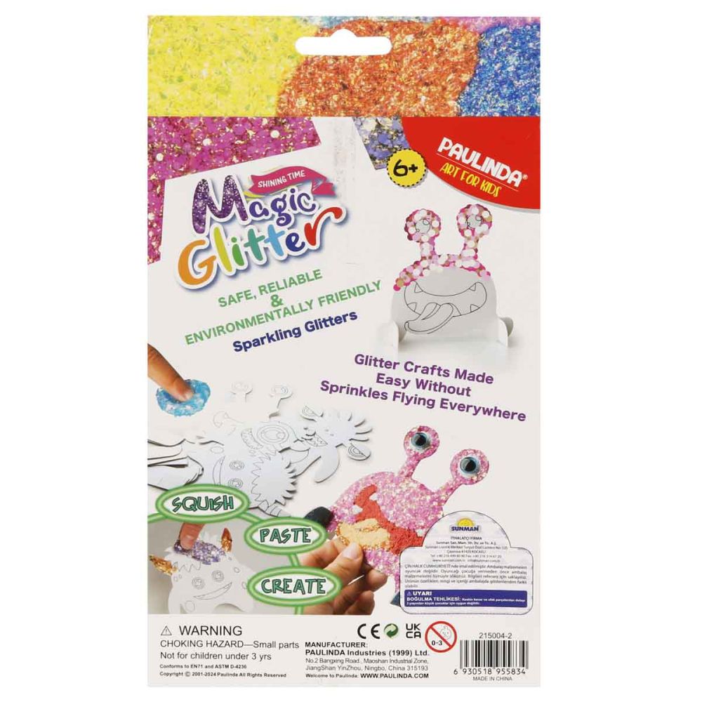Творчески комплект с брокат Paulinda, Magic Glitter 2 in 1, 3D Fun