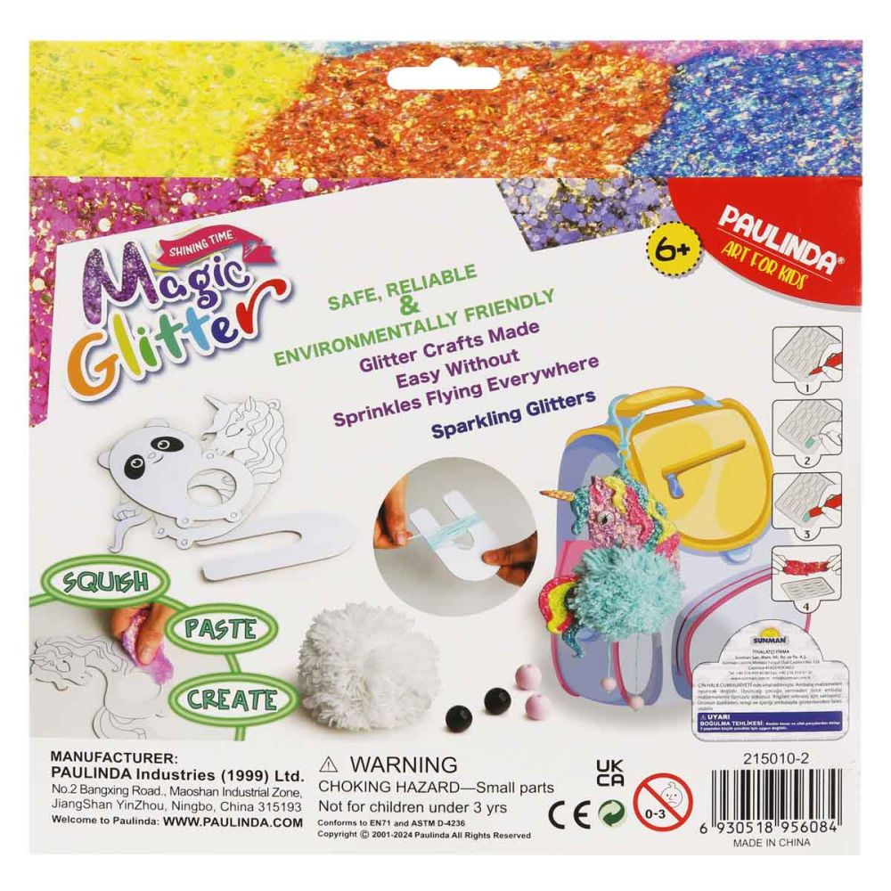 Творчески комплект с брокат Paulinda, Magic Glitter 2 in 1, Keychain Diy