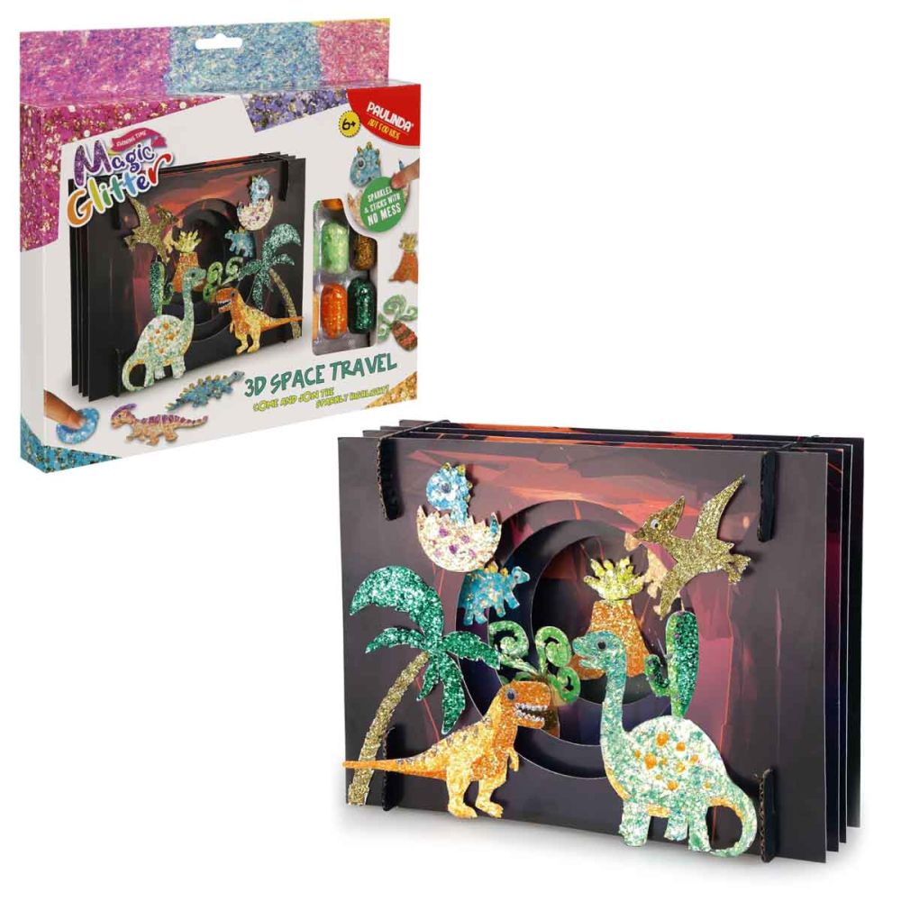 Творчески комплект с брокат Paulinda, Magic Glitter 3D, Space Travel