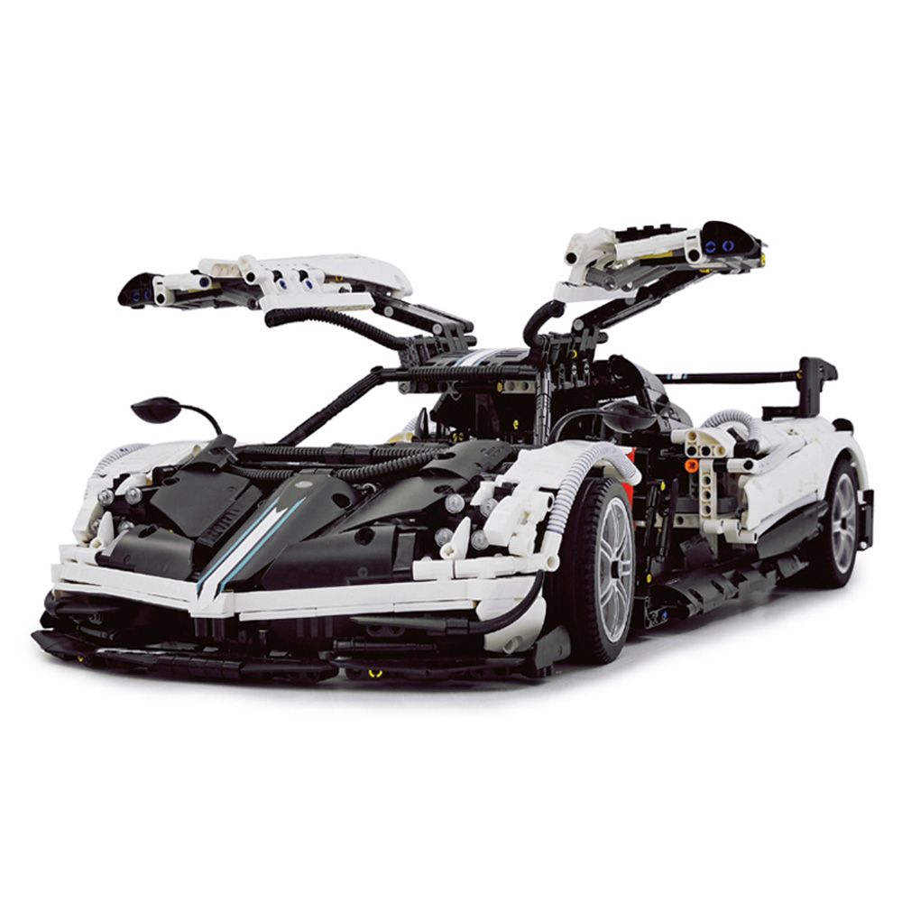 Комплект за сглобяване на количка с дистанционно, Rastar, Pagani Huayra, Бяла, 1:8, 2899 части