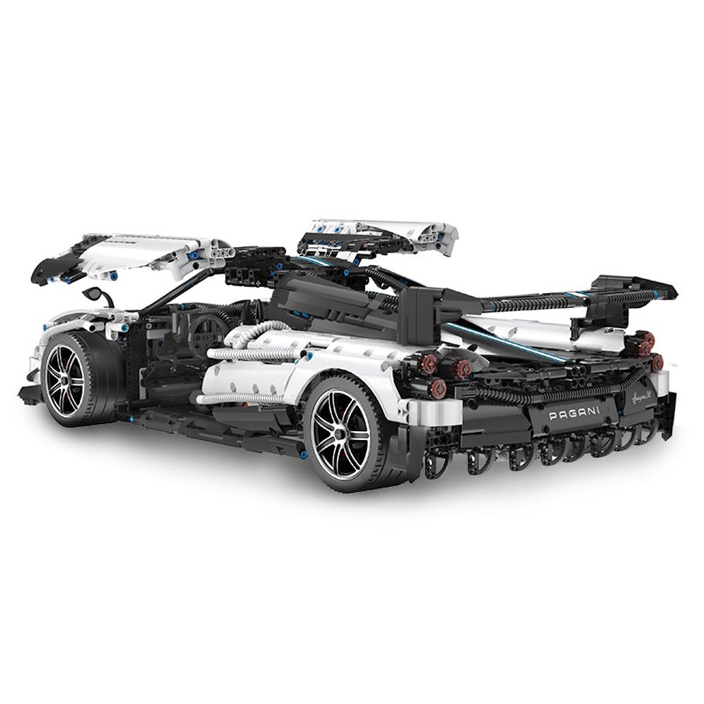 Комплект за сглобяване на количка с дистанционно, Rastar, Pagani Huayra, Бяла, 1:8, 2899 части